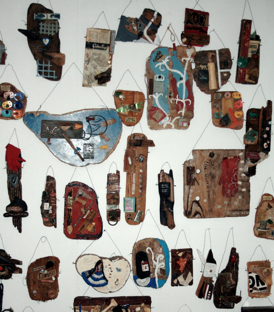 small assemblage art pieces using found objects