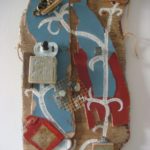 assemblage of small object with paint